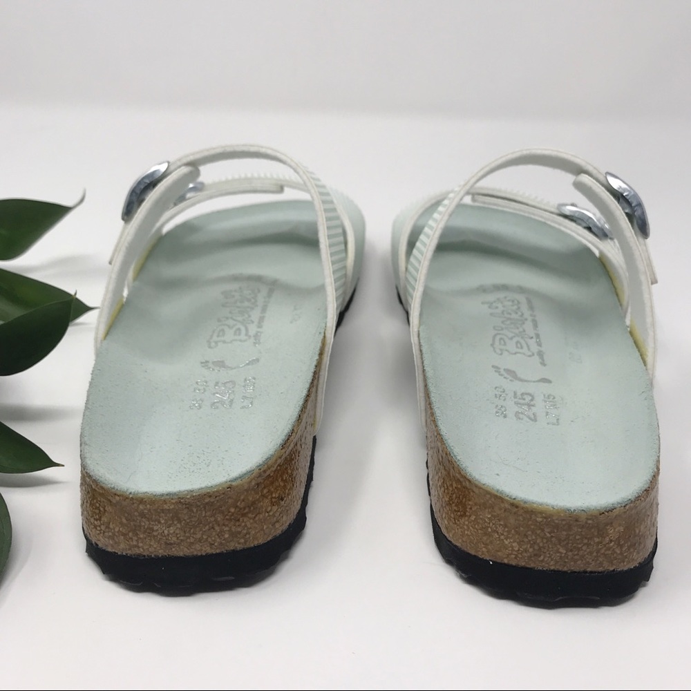Birkenstock’s • Aziza Blue Seersucker • Size 38N - Picture 4 of 6